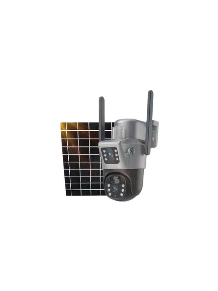 Apronx 6mp Solar 3.6 mm APX-WSP540 4g Çift Kamera 12 LED Wifi Ptz