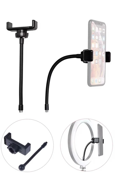 Ring Light Çekim Işığı Telefon Tutma Aparatı 360° Dönebilen Telefon Tutucu Aparat