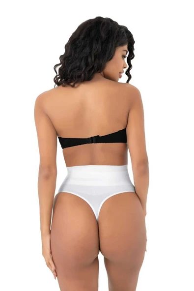 Kadın Dikişsiz Alt Karın Toparlayıcı String Külot Korse 3'lü Set - Resim 4