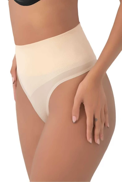 Kadın Dikişsiz Alt Karın Toparlayıcı String Külot Korse - 4