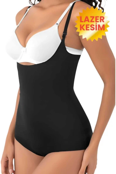 Kadın Lazer Kesim İnceltici ve Toparlayıcı Göğüs Altı Askılı Body Korse 3'lü Set - 2