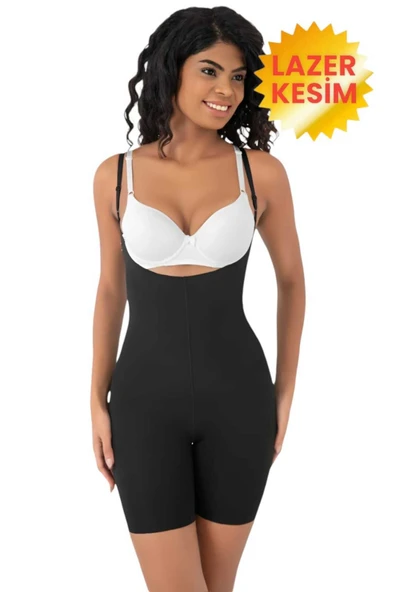 Kadın Lazer Kesim İnceltici ve Toparlayıcı Tam Boy Askılı Korse - Resim 2