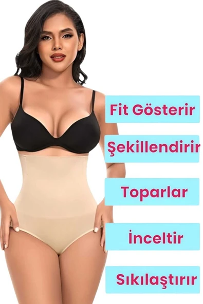 Kadın Toparlayıcı Dikişsiz Yüksek Bel Slip Korse - Resim 5