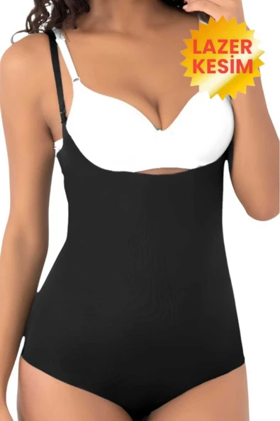 Kadın Lazer Kesim İnceltici ve Toparlayıcı Göğüs Altı Askılı Body Korse 3'lü Set - 5