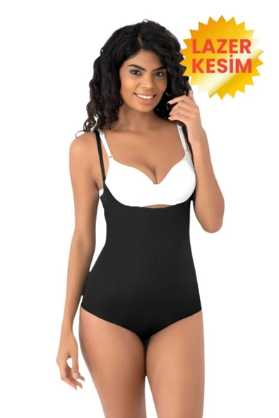 Kadın Lazer Kesim İnceltici ve Toparlayıcı Göğüs Altı Askılı Body Korse 3'lü Set - 4