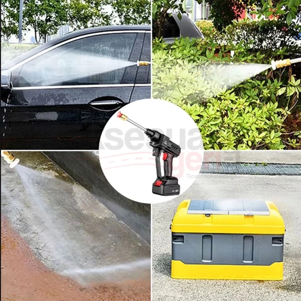 Basınçlı Şarjlı Araba/Motor/Bisiklet Yıkama-Bahçe Sulama/İlaçlama Her Türlü Yüzeyi Yıkama Tabancası - 2