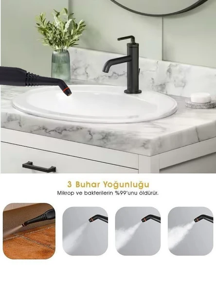 Classen Smart Çok Fonksiyonlu Buharlı Temizlik Makinası - Güçlü Basınçlı Buharlı Temizleyici - 6