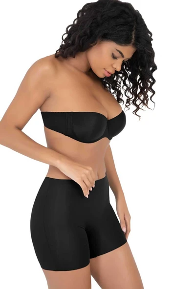 Kadın Lazer Kesim İnceltici ve Toparlayıcı Yüksek Bel Boxer Korse - Resim 4