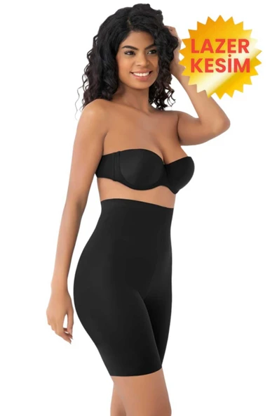 Kadın Dikişsiz İnceltici ve Toparlayıcı Lazer Kesim Yüksek Bel Paçalı Korse 2'li Set - Resim 2