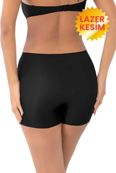 Kadın Lazer Kesim İnceltici ve Toparlayıcı Yüksek Bel Boxer Korse - Resim 3