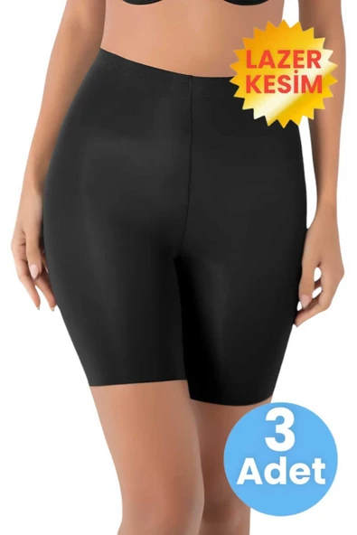 Kadın Dikişsiz İnceltici ve Toparlayıcı Lazer Kesim Paçalı Korse 3'lü Set ürün görseli