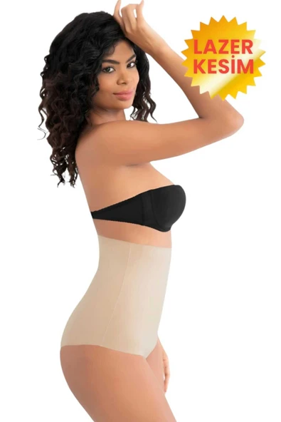 Kadın Lazer Kesim  İnceltici ve Toparlayıcı Yüksek Bel Slip Korse 3'lü Set - Resim 2