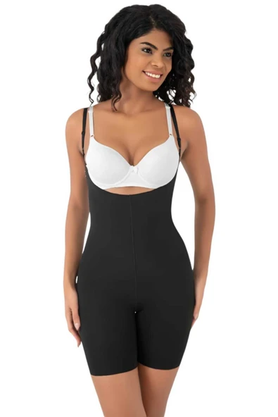 Kadın Lazer Kesim İnceltici ve Toparlayıcı Tam Boy Askılı Korse - Resim 5