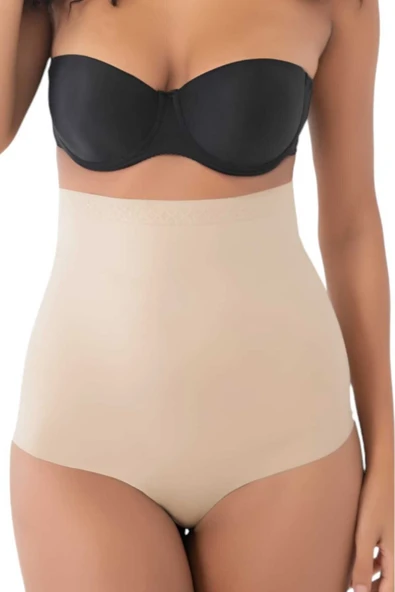 Kadın Lazer Kesim  İnceltici ve Toparlayıcı Yüksek Bel Slip Korse 2'li Set - Resim 5