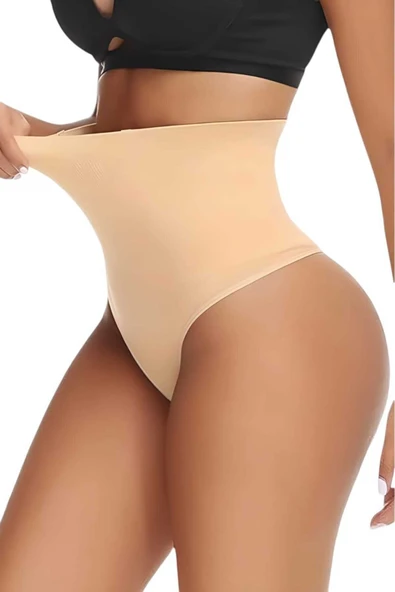 Kadın Dikişsiz Yüksek Bel Karın Toparlayıcı  String Korse - 5