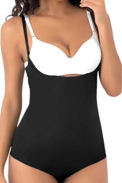 Kadın Lazer Kesim İnceltici ve Toparlayıcı Göğüs Altı Askılı Body Korse 2'li Set - 2