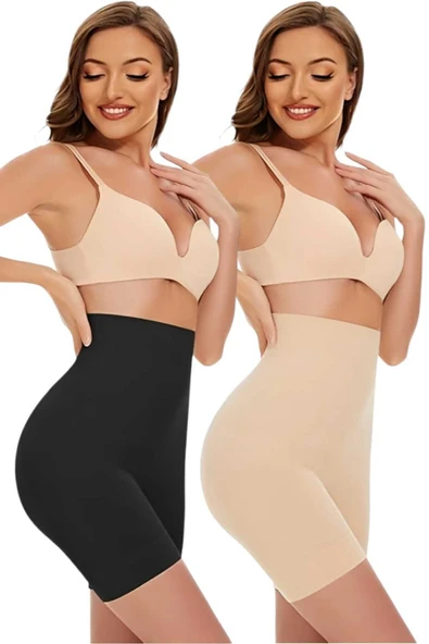 Kadın Toparlayıcı Dikişsiz Klasik Korse 2'li Set