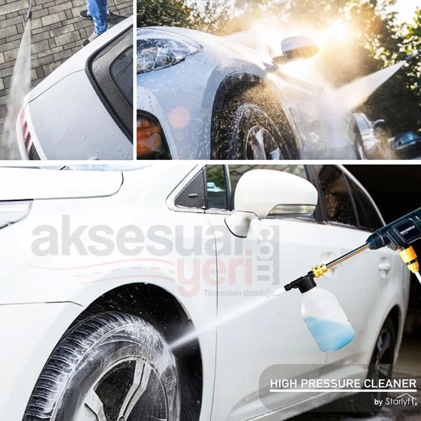 Basınçlı Şarjlı Araba/Motor/Bisiklet Yıkama-Bahçe Sulama/İlaçlama Her Türlü Yüzeyi Yıkama Tabancası - 6