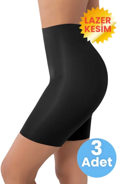 Kadın Dikişsiz İnceltici ve Toparlayıcı Lazer Kesim Paçalı Korse 3'lü Set ürün görseli 1