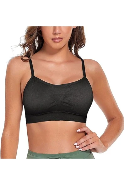 Kadın İnce Askılı Pedli Büstiyer Sütyen 3 Adet - 2