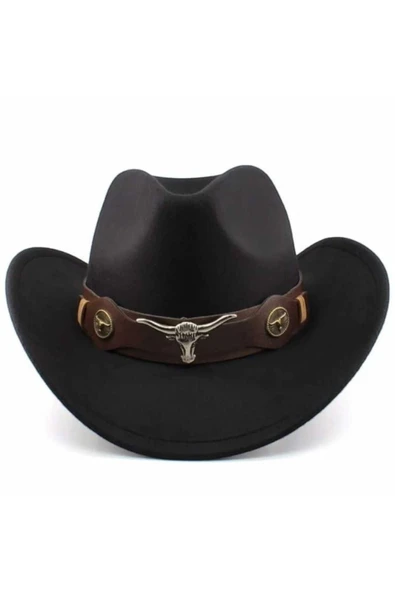 Unisex Kovboy Fötr Şapka Kovboy Şapkası Kovboy Şapka - 2