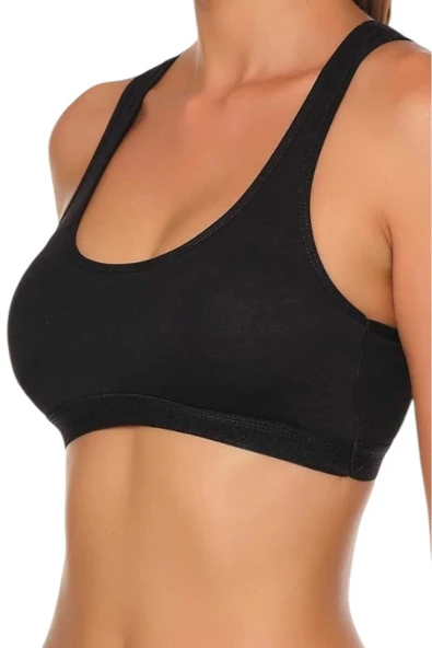 Kadın Kalın Askılı Pedli Rambo Büstiyer Sporcu Atlet 3'lü Set - 3