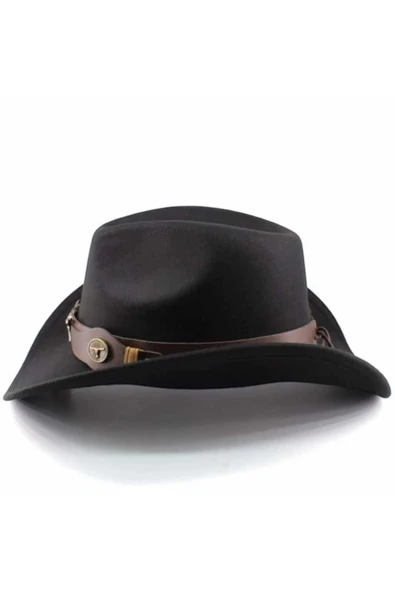 Unisex Kovboy Fötr Şapka Kovboy Şapkası Kovboy Şapka - 5