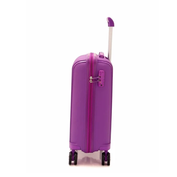 MÇS 3lü Set Kırılmaz Silikon Seyahat Valizi Bavulu V305 Mor - Resim 8