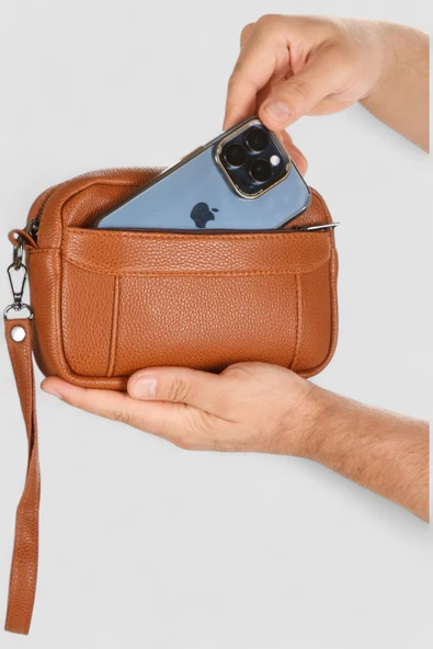 Lederax Suni Deri Erkek Clutch, Kozmetik, Seyahat ve El Çantası LD508 - 8