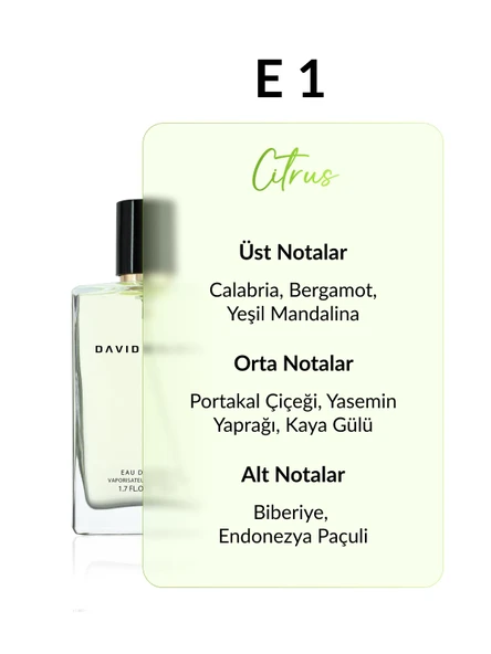 David Walker DIEGOS E1 Exclusive 50ML Ferah Erkek Parfüm | Citrus - Fresh - Resim 2
