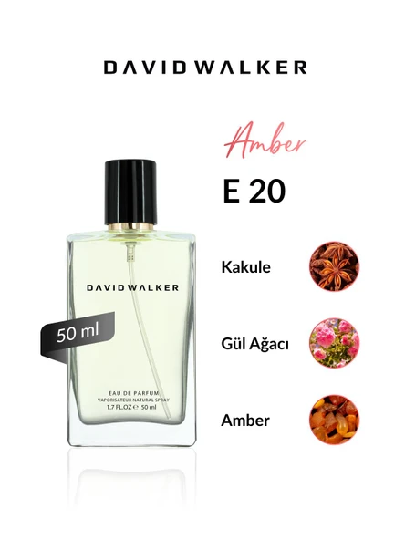 David Walker HERROS E20 Exclusive 50ML Erkek Parfüm | Amber-Odunsu ürün görseli 1