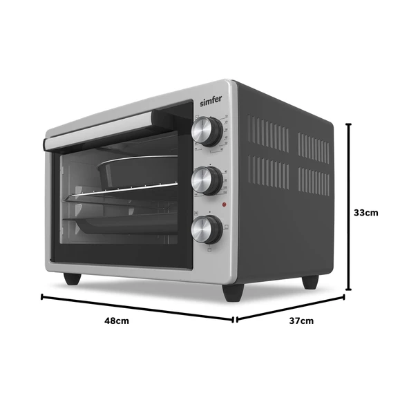 Simfer 3426 İnox Gri 34 Litre Statik Midi/Mini Fırın - 7