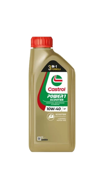 Castrol Power 1 Scooter 4t 10W-40 Tam Sentetik Motor Yağı 1 Litre - 1