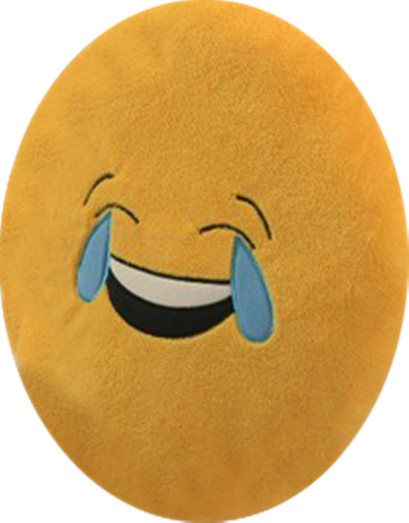 Emoji Yastık - Nakış işlemeli Büyük Boy (40*40) - Gülmekten Ağlayan Havalı Emoji