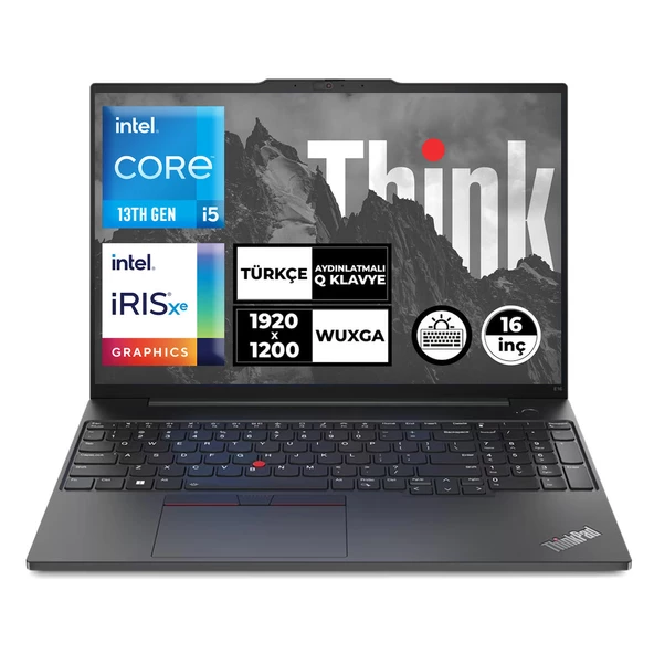 Lenovo ThinkPad E16 Gen 1 Intel Core i5-1335U 16GB 512 GB SSD 16" WUXGA Windows 11 Pro Taşınabilir Bilgisayar 21JQS1TTZX017