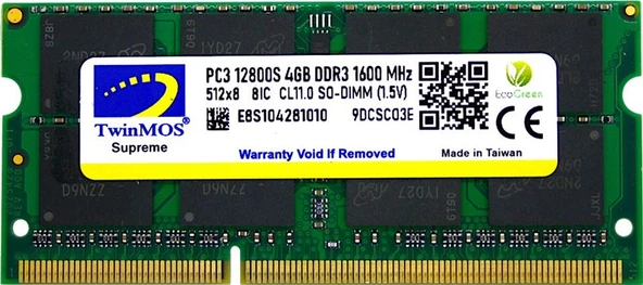 TWINMOS4 GB DDR3 1600MHZ 1.5 NB MDD34GB1600N