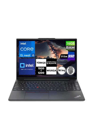ThinkPad E16 Gen1 i5-1335U 16 GB 512 GB SSD 16" WUXGA Freedos 21JN0005TX BT5