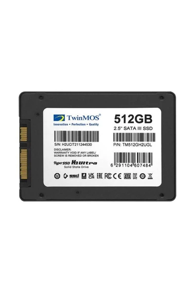 Twinmos 512GB 2.5" Sata3 SSD 580MB-550MB/S Tlc 3dnand - 3