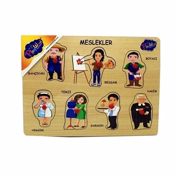 30x22 cm 8 Parça Meslekler Tutmalı Ahşap Oyuncak 1636