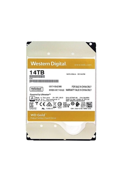 WD 14TB Wd Gold Enterprıse 7200RPM Sata3 512MB WD142KRYZ - Resim 2