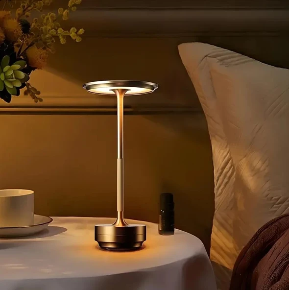 CATA CT 8438 Toronto Gold Kasa 3 Renkli Dokunmatik Şarjlı Masa Lambası - 4