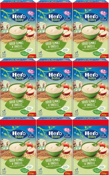 Hero Baby Kaşık Maması 250GR Sütlü Meyveli 8 Tahıllı (Avantaj Pk) (9 Lu Set) - 1