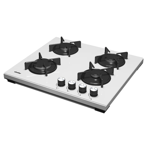 Simfer T3036N 4G Beyaz Set Üstü Emaye Izgara Cam Ocak ürün görseli