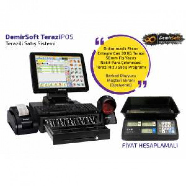 DemirSoft Market Mağaza Manav Terazi POS Sistemi Dokunmatik Ekran