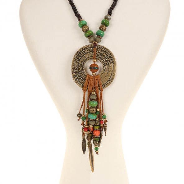 AHŞAP BONCUK PRİNÇ FİGÜR MALA KOLYE - 2