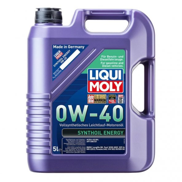 Liqui Moly Synthoil Energy 0W-40 Motor Yağı 5 LT 9515