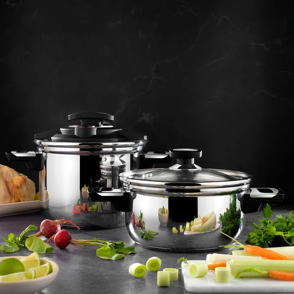 Schafer İn-Safe 2 li Düdüklü Tencere Seti 4 Parça-Siyah - 6