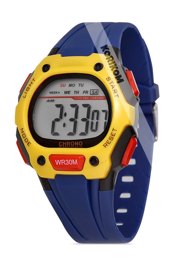 Çocuk Saati Sarı Lacivert Dijital Büyük Çocuk Kol Saati STC11484
