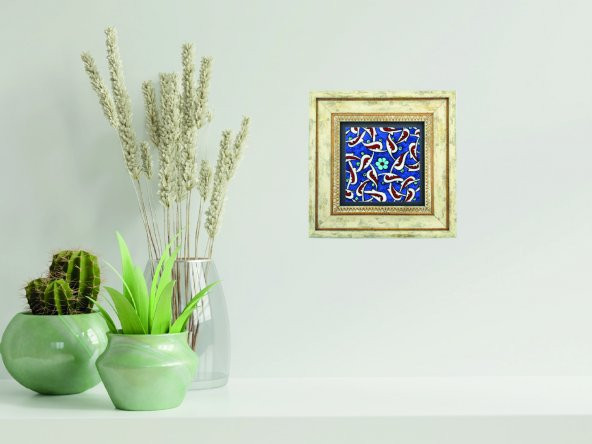 Ottoman Tiles Çini Desen Taş Tablo (20*20) (de-052) - 1