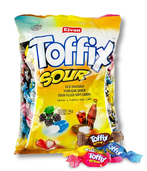 Toffix Sour Mix Şeker 1000 Gr. (1 Poşet)